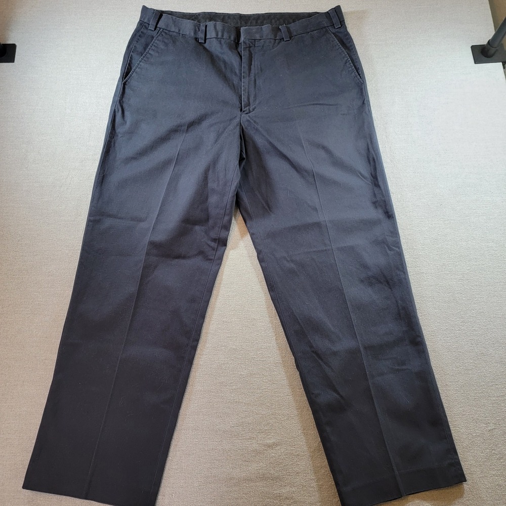 Enro Platinum Chinos Mens 40x30 Navy Blue Excellent Flat Front Cotton Trousers